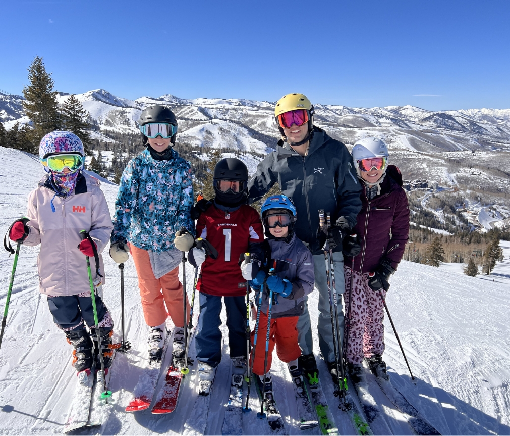 Dr. Olson skiing with family